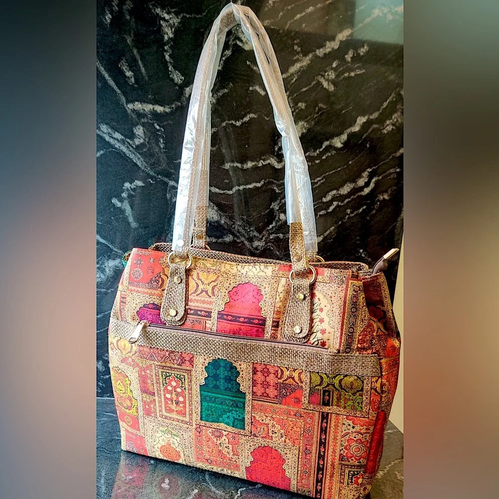 Silk and Jute tote bag - Picture 2 of 2